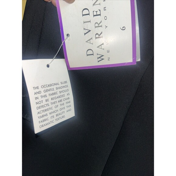 Women’s Formal Vintage Black David Warren New York Long Sleeve Dress, Sz 6, NWT - Picture 6 of 7